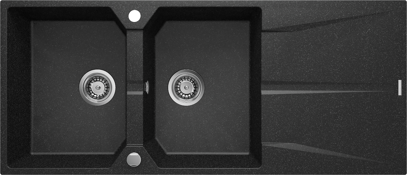 Zlewozmywak granitowy 2-komorowy z ociekaczem