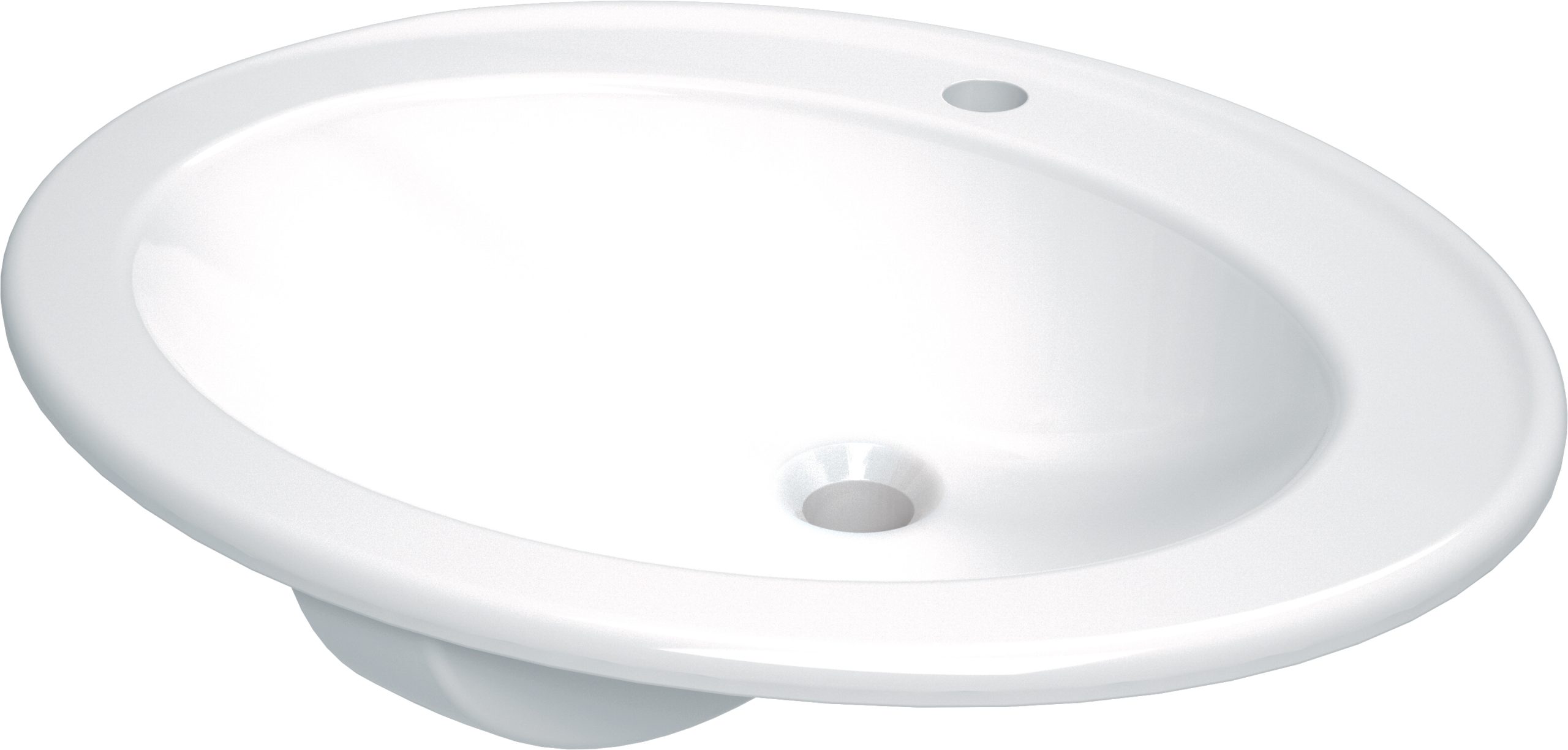 Umywalka ceramiczna wpuszczana z miejscem na baterię