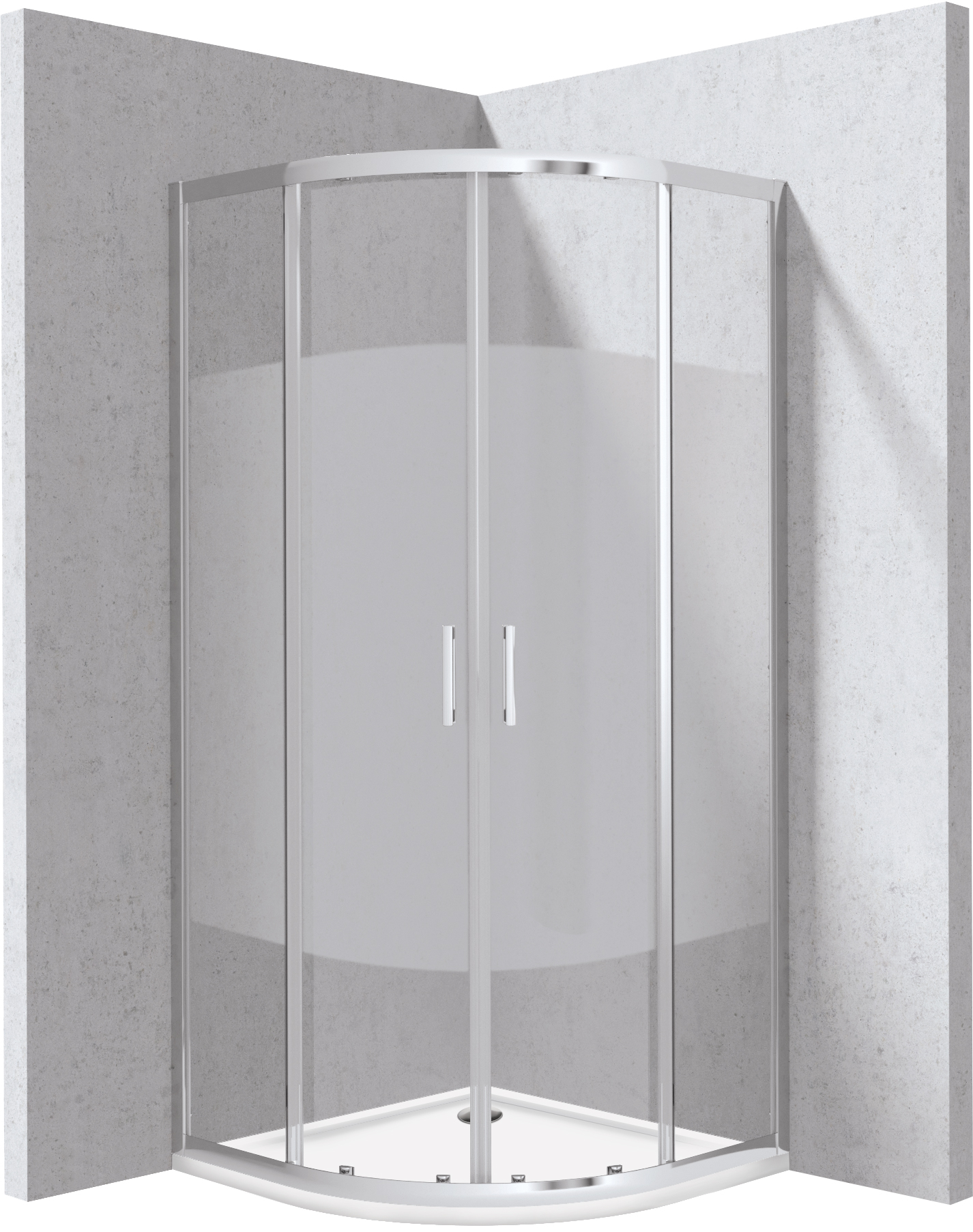 Kabina prysznicowa z brodzikiem półokrągła 80x80 cm - wzór pas