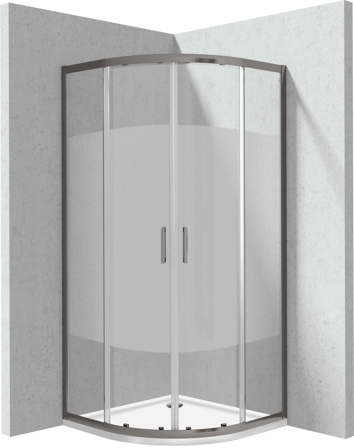 Kabina prysznicowa z brodzikiem półokrągła 90x90 cm - wzór pas