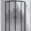 Kabina prysznicowa z brodzikiem półokrągła 90x90 cm - wzór miasto