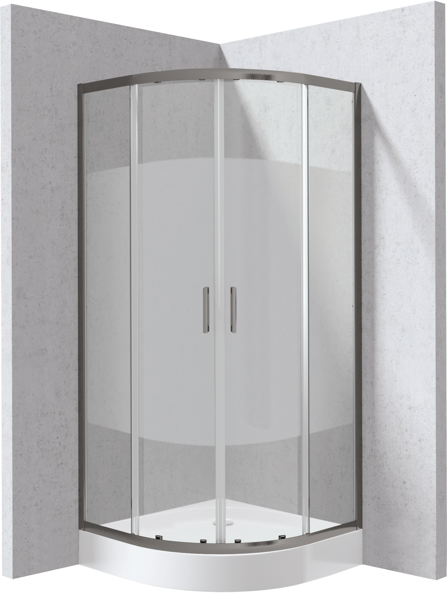 Kabina prysznicowa z brodzikiem półokrągła 90x90 cm - wzór pas